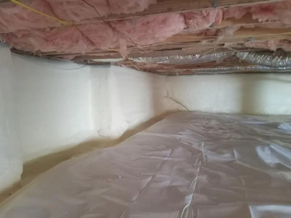 Crawl space encapsulation with closed-cell spray foam for Flat Roof Repair in Marion
